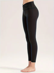 Cross Waist Yoga Leggings High Stretch Tight Pants