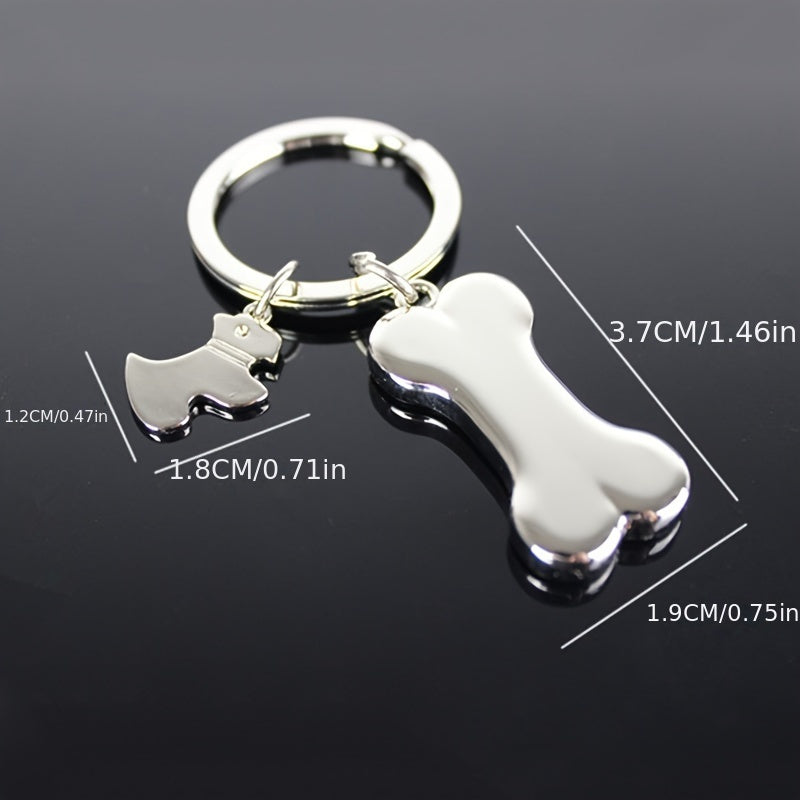 Dog Bone Pendant Keychain Metal Holder Jewelry