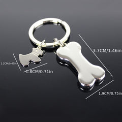 Dog Bone Pendant Keychain Metal Holder Jewelry