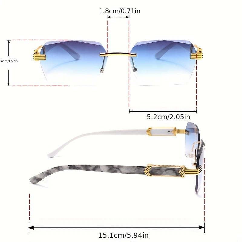 Geometric Sunglasses Gradient Lens Metal Hinge Outdoor Eyewear UV400