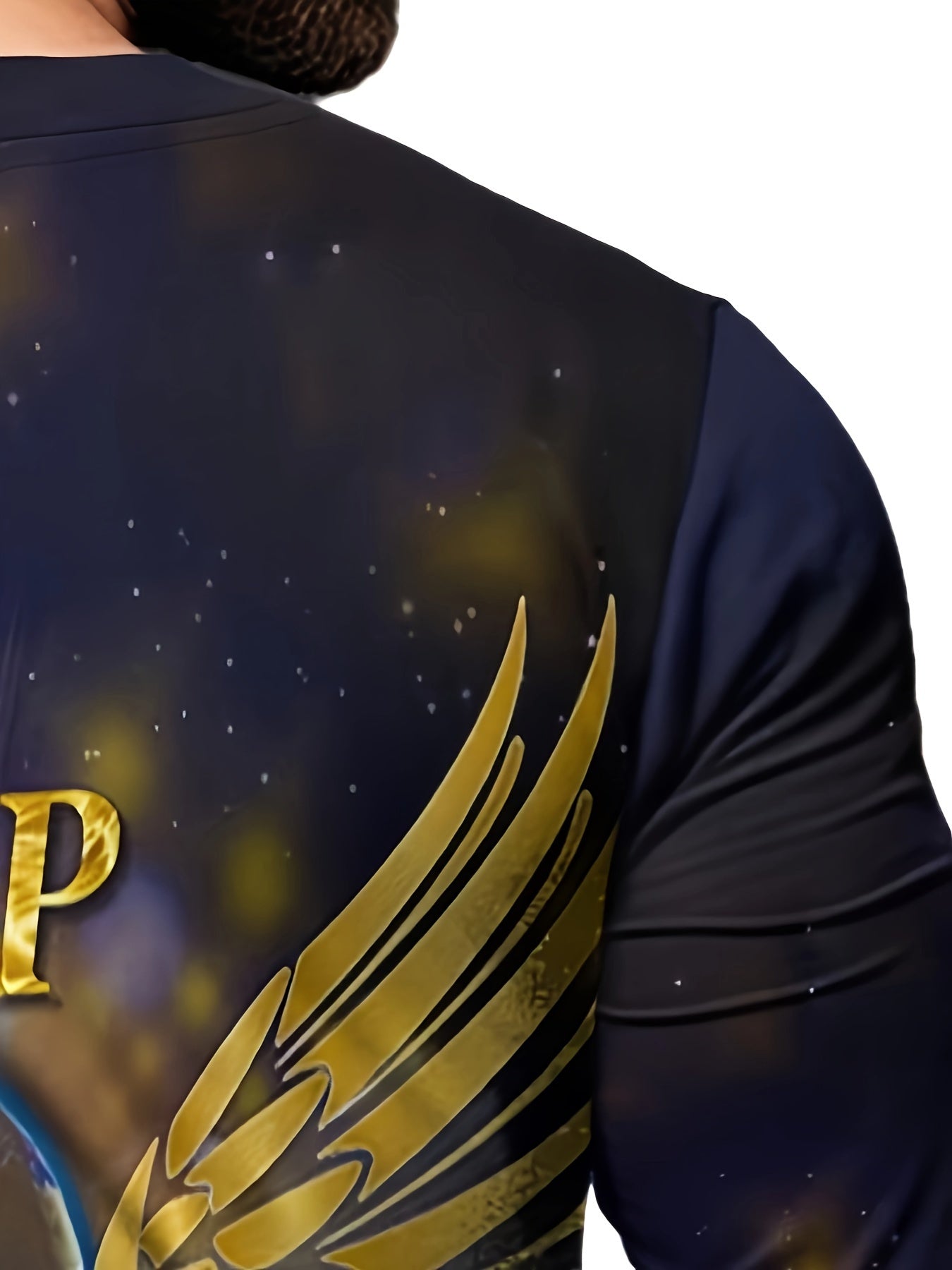 Wings Print Men's Long Sleeve Tee for Autumn