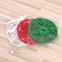Snowflake Christmas Coaster Felt Non-woven Heat insulating Coaster