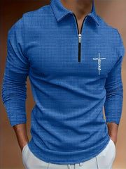 Men's Waffle Pattern Long Sleeve Shirt