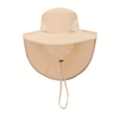 Sunshade Men's Bucket Hat with Face Covering for Fishing