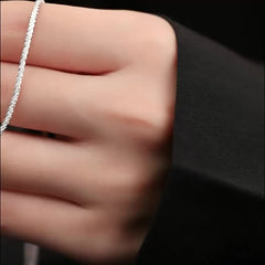 S925 Sterling Silver Green Zircon Pendant Chain