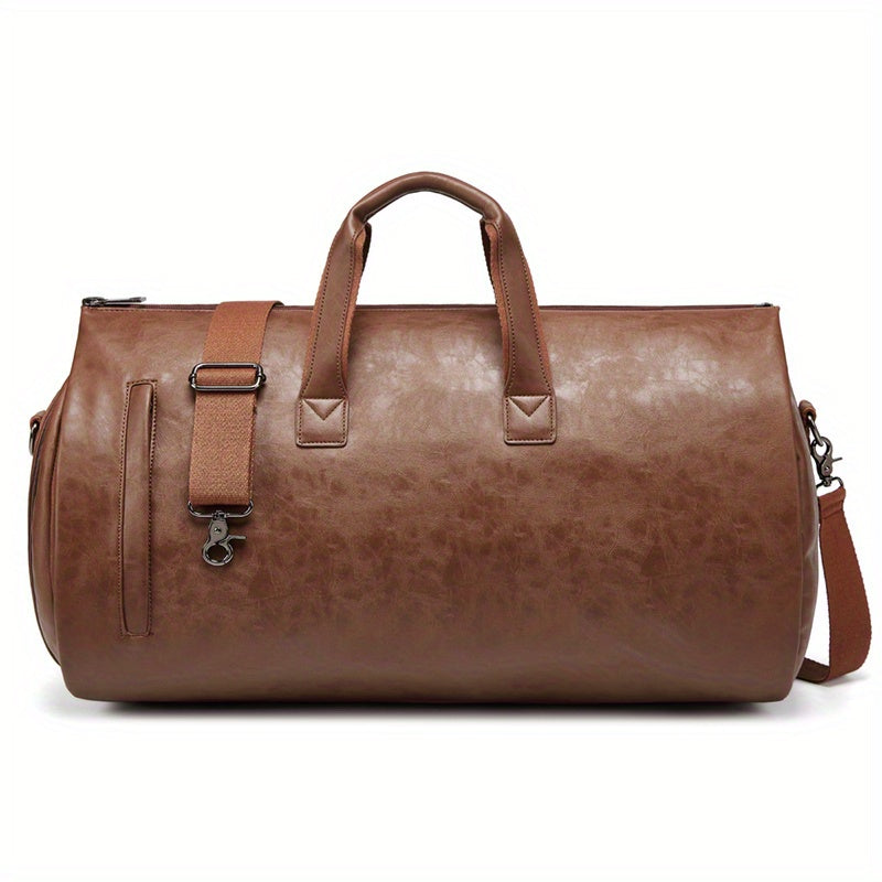 PU Leather Garment Bag For Travel Carry On Suit Carrier Storage Bag