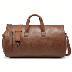 PU Leather Garment Bag For Travel Carry On Suit Carrier Storage Bag