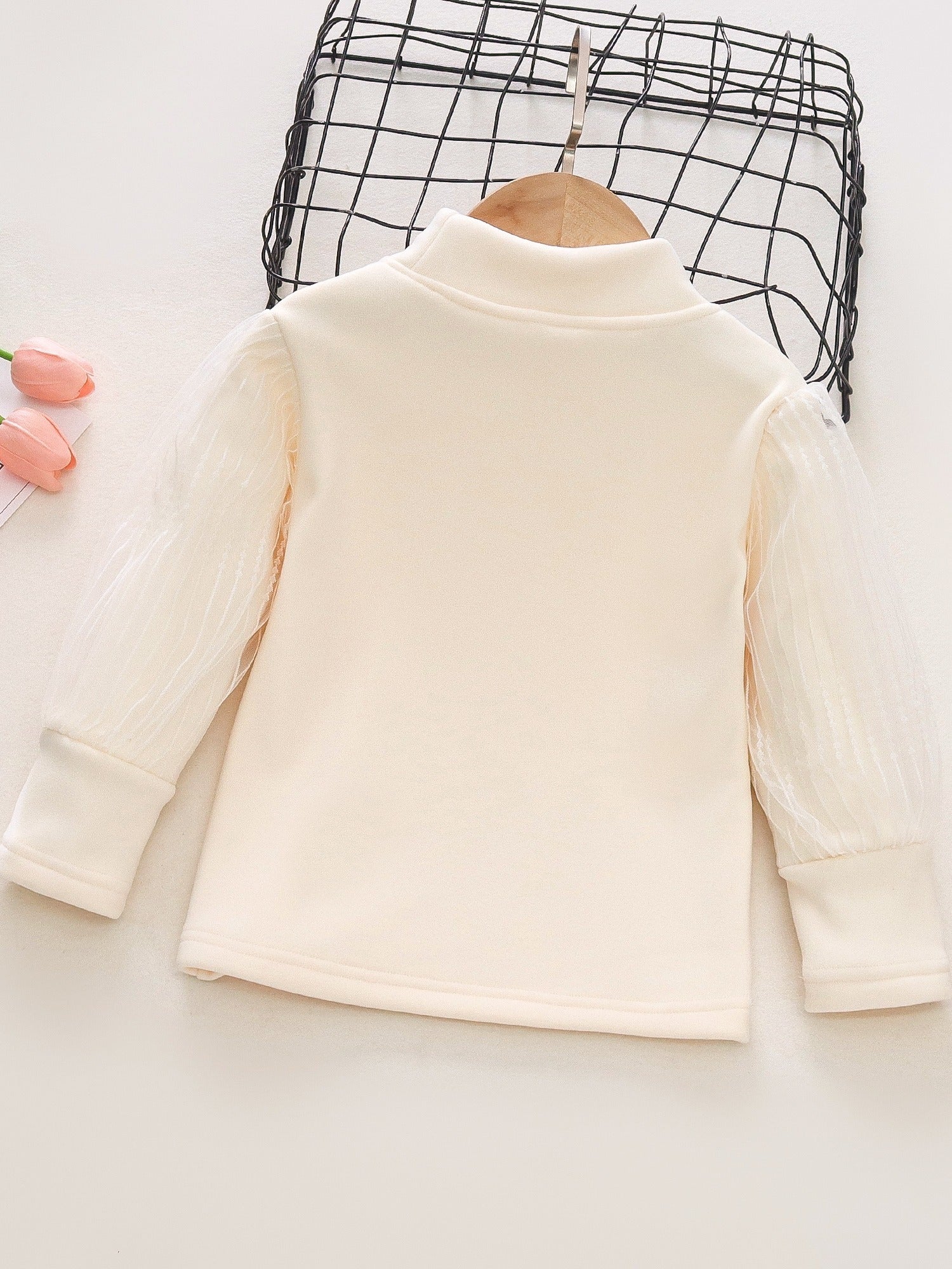 Girls' Solid Turtleneck Pullover Sweater