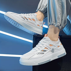 Men's Lace-up Mesh Athletic Sneakers Comfy Breathable Shoes