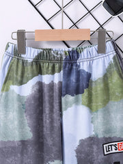 Boys Camo Style Letter Jogger Sweatpants