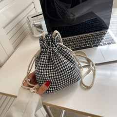 Kids Diagonal Shoulder Bag Plaid Pattern Crossbody Bag
