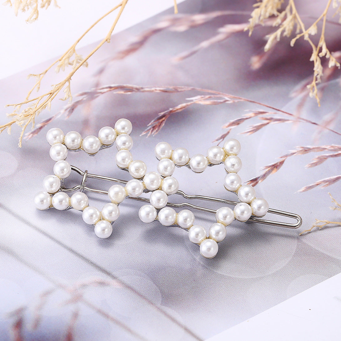 Faux Pearl Hair Clips Geometric Hair Barrettes For Women