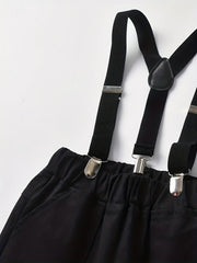 Boys Formal Outfit Shirt & Suspender Pants Set Gentleman Set