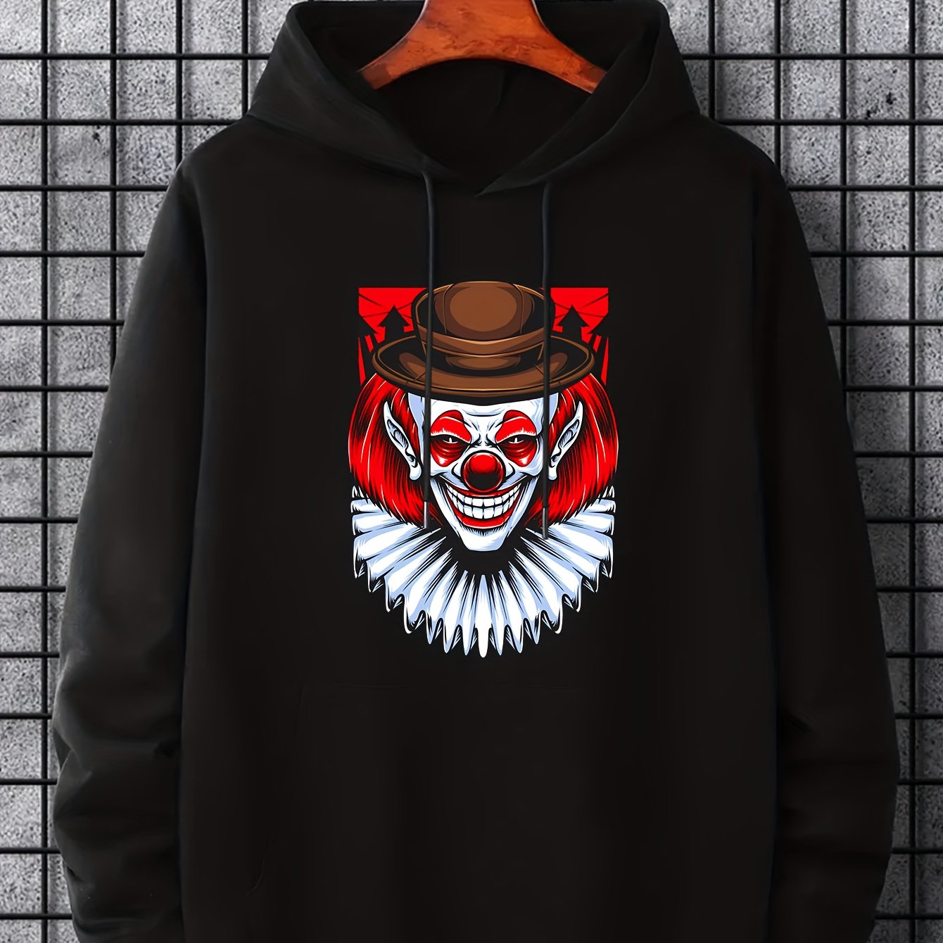 Men's Scary Clown Graphic Hoodie Hooded Sweatshirt
