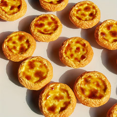 Realistic Egg Tart PVC Food Model Display Party Decor Photography Props Yellow