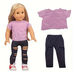 18 Inch Doll Outfit Set Colorful Polyester Clothes for Dolls Perfect Gift