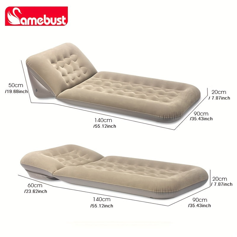 Inflatable Flocking Sofa Bed Mattress - Home/Outdoor Relaxing Airbed