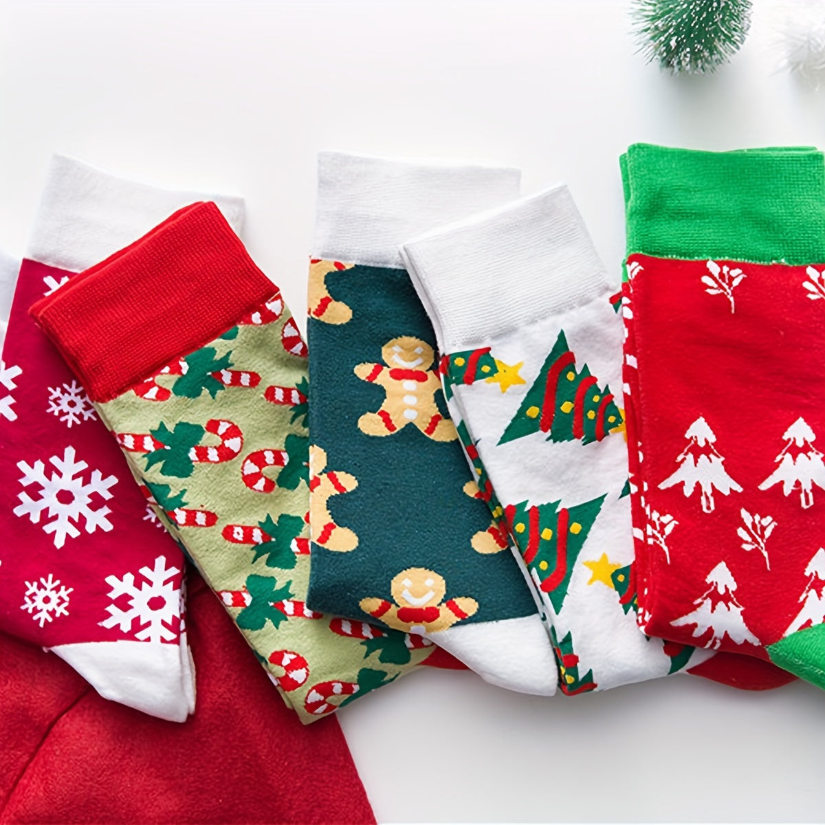 Christmas Print Socks Women's Mid Tube Stockings