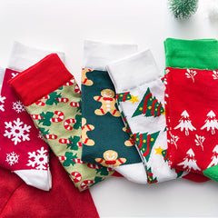 Christmas Print Socks Women's Mid Tube Stockings