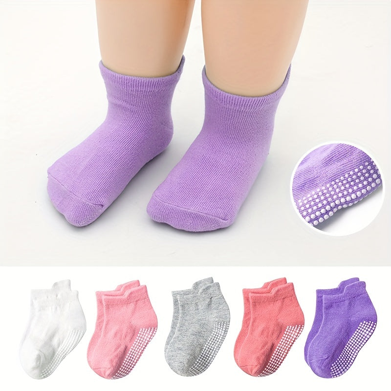 6 Pairs of Baby Non-Slip Floor Socks for Girls