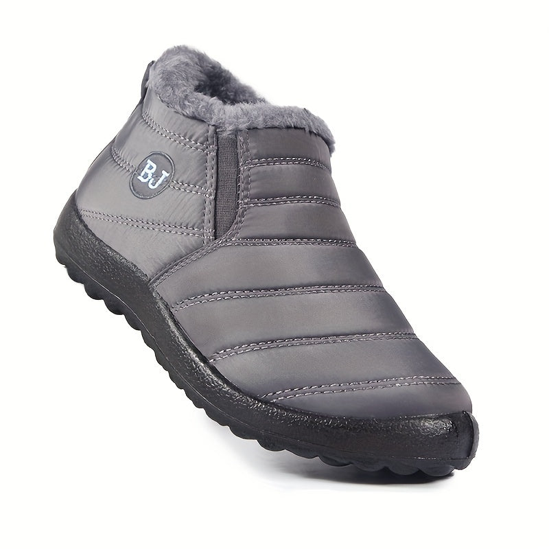 Women's Plush Lined Ankle Boots Waterproof Thermal Slip On Snow Boots