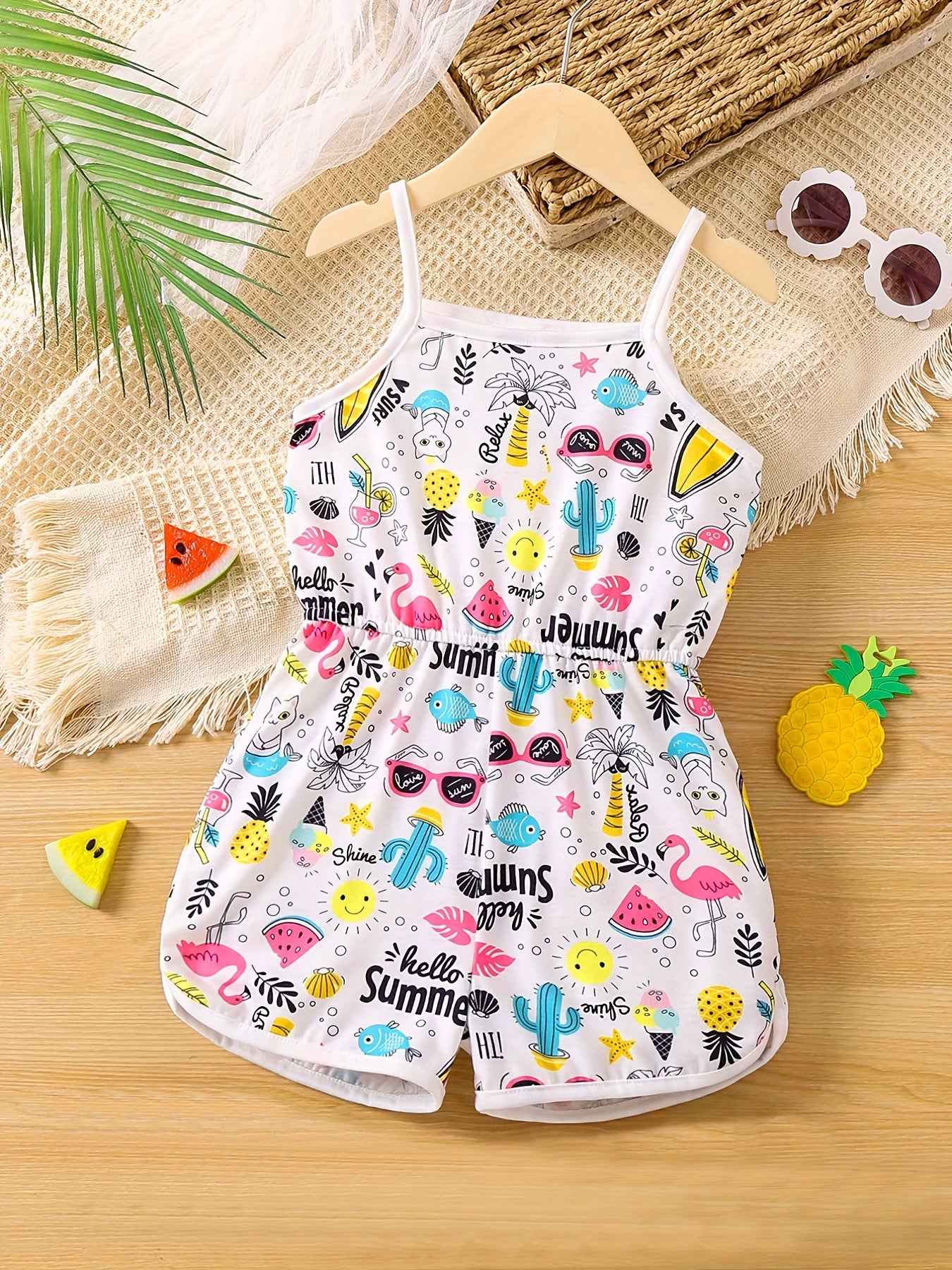 Baby Girls Tropical Sleeveless Jumpsuit Summer Clothes