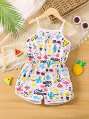 Baby Girls Tropical Sleeveless Jumpsuit Summer Clothes