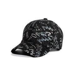 Letter Graffiti Print Baseball Cap Lightweight Adjustable Hip Hop Dad Hat