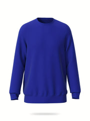Men's Casual Stretch Pullover Sweatshirt Long Sleeve Crew Neck Tops