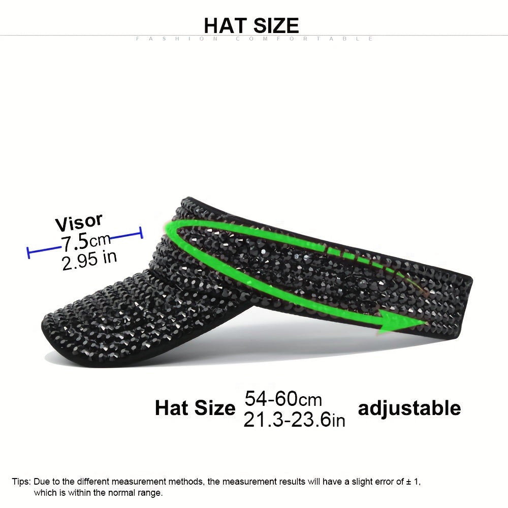 Rhinestone Summer Visor Hat UV Protection Sun Hat