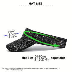 Rhinestone Summer Visor Hat UV Protection Sun Hat