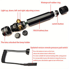 Green Laser Flashlight w/ Pressure Switch 18650 USB Charger Storage Box
