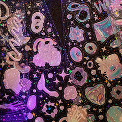 2pcs Acidic Pet Stickers Neon Sweetheart DIY Material