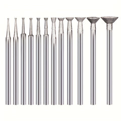 12pcs Bowl Shape Diamond Grinding Burr 2.35mm Shank