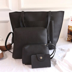 Retro PU Leather Handle Bag Women Shoulder Totes Clutch