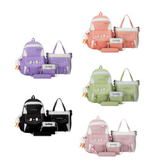 4pcs Cartoon Nylon School Backpacks Travel Daypacks Shoulder Bags Pencil Case