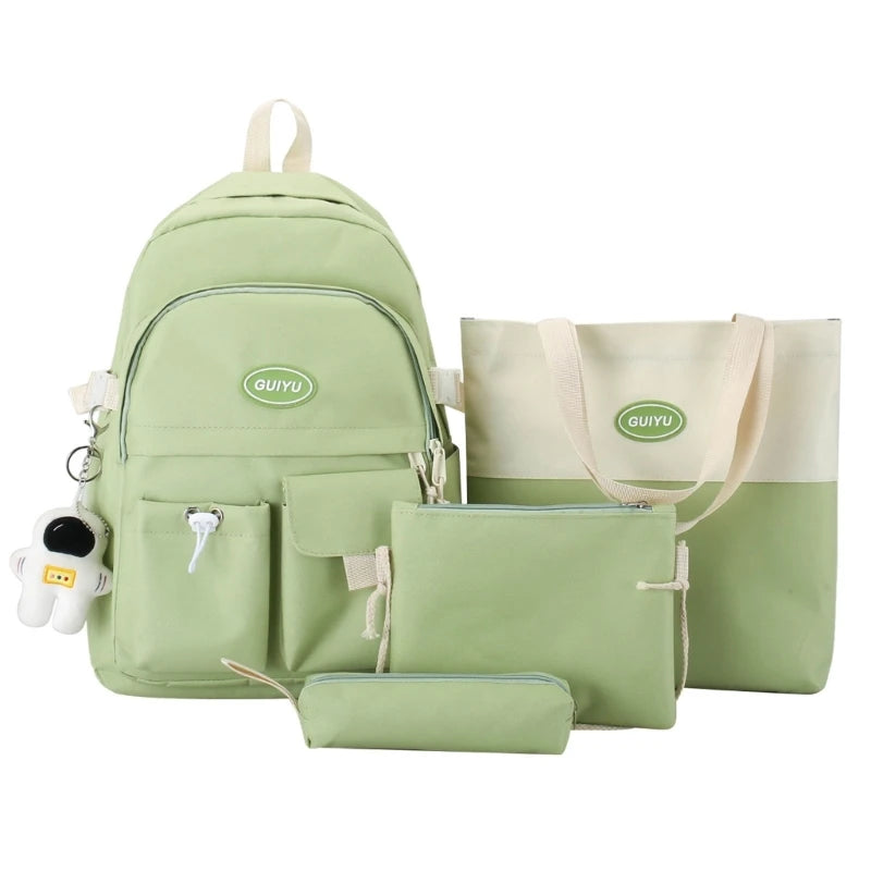 4pcs Backpack with Handbag Pencil Case Shoulder Bag Daypack for Student