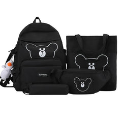 4pcs Bear Backpack Handbag Pencil Case Waist Bag Set for Girls