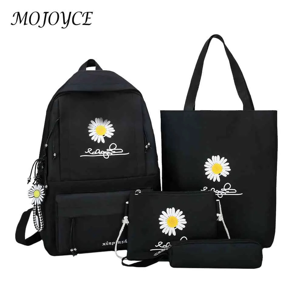 Canvas Backpack Daisy Print Rucksack Teen Girl Shoulder Bag Mochila Vintage Bags