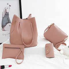 4pcs Women Shoulder Bags Crossbody Handbag Purse Clutch Wallet Set