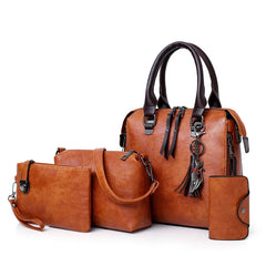 4pcs/Set Women Composite Bag Ladies Handbags Female PU Leather Shoulder M