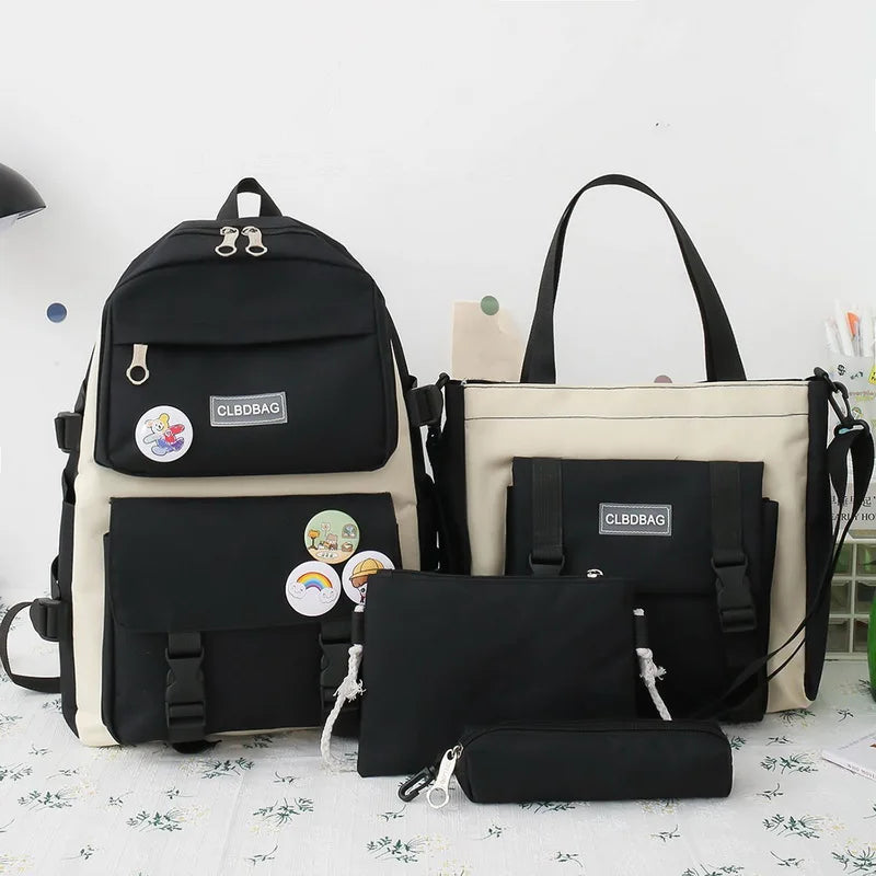 Canvas Schoolbags For Teenage Girls Backpack Women Laptop Rucksack School Bags