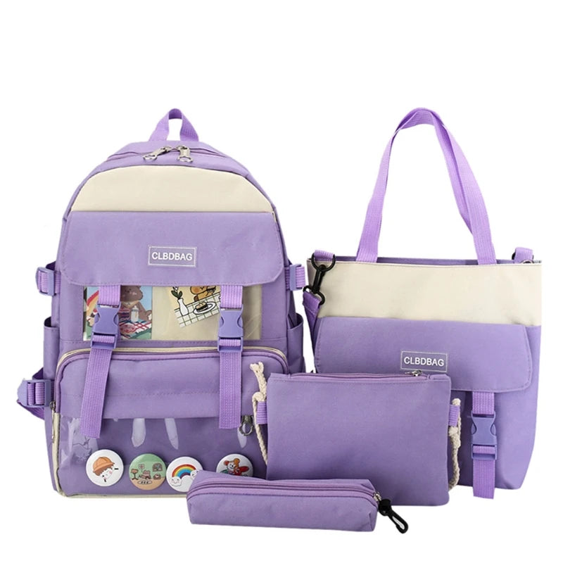 Canvas School Bag for Teenagers Girls Student Women Travel Backpacks