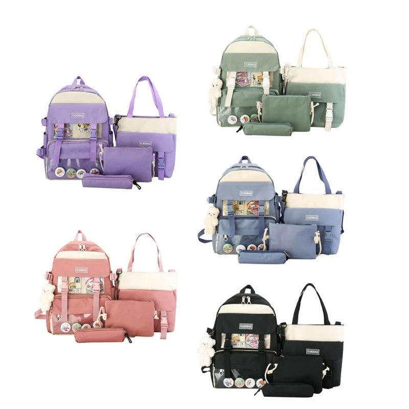 Canvas School Bag for Teenagers Girls Student Women Travel Backpacks