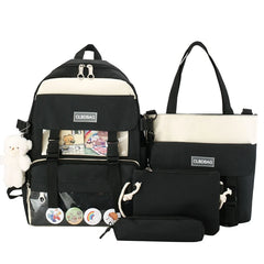 Canvas School Bag for Teenagers Girls Student Women Travel Backpacks Female