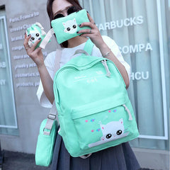 Canvas Women Backpacks Schoolbag Teenager Girls Rucksack Moclila Sac