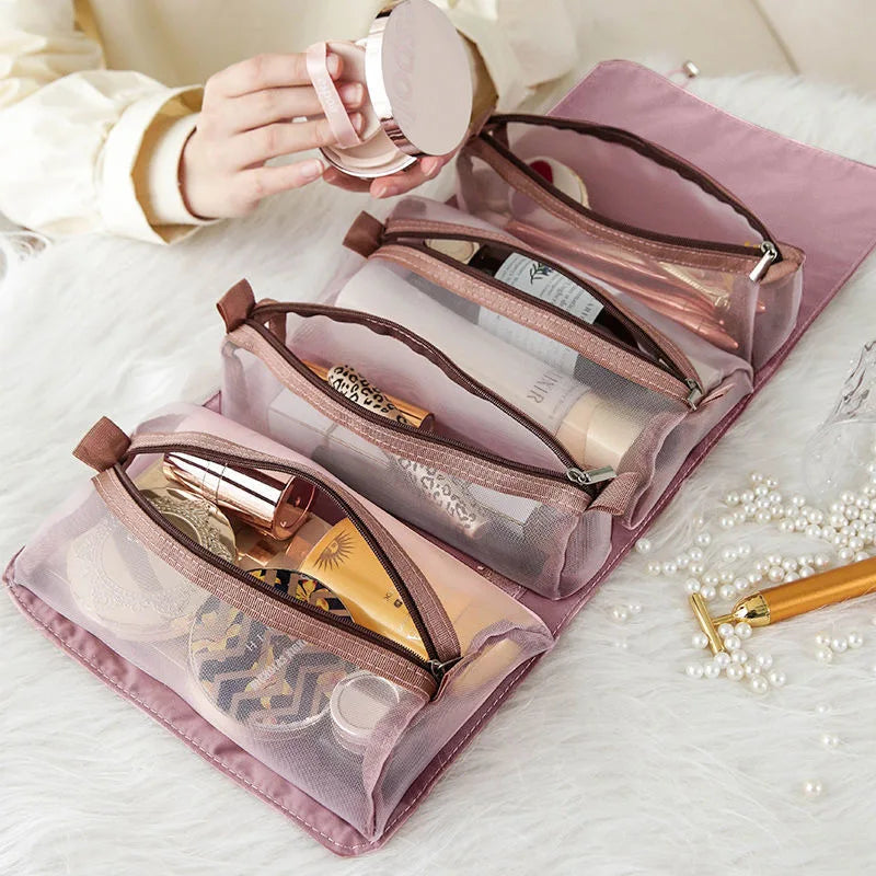 4pcs Women Travel Wash Bag Large Storage Pouch Makeup Bag
