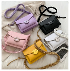 Women Girls Small Crossbody Bag with Braided Strap, 5 Colors