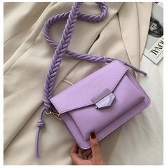 Women Girls Small Crossbody Bag with Braided Strap, 5 Colors