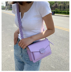 Women Girls Small Crossbody Bag with Braided Strap, 5 Colors